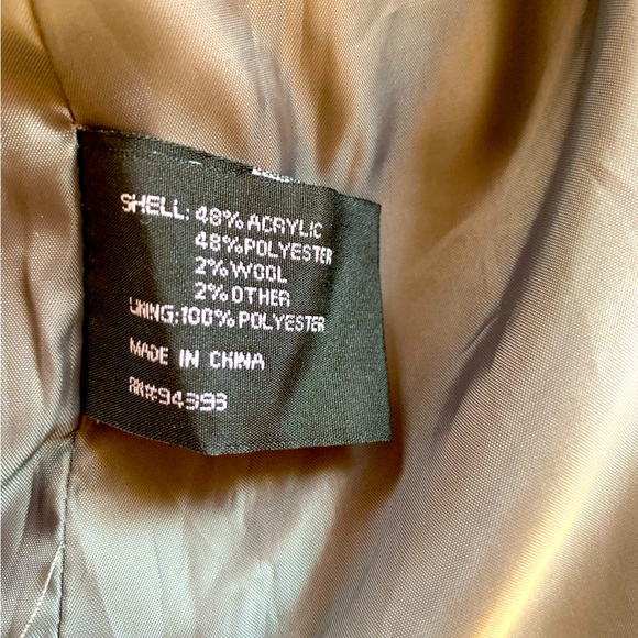 Grey Chevron Coffeeshop Belted Womens Wrap Coat XL - Picture 9 of 9